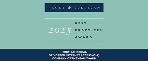 Cover of award brochure titled Lumen 2025 Frost & Sullivan Company of the Year for Best Practices In The North American Dedicated Internet Access (DIA) Industry