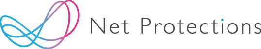 Logo for "Net Protections" in a black font