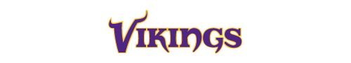 Minnesota Vikings logo in a purple font and gold outline