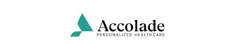 Accolade black and teal text logo.