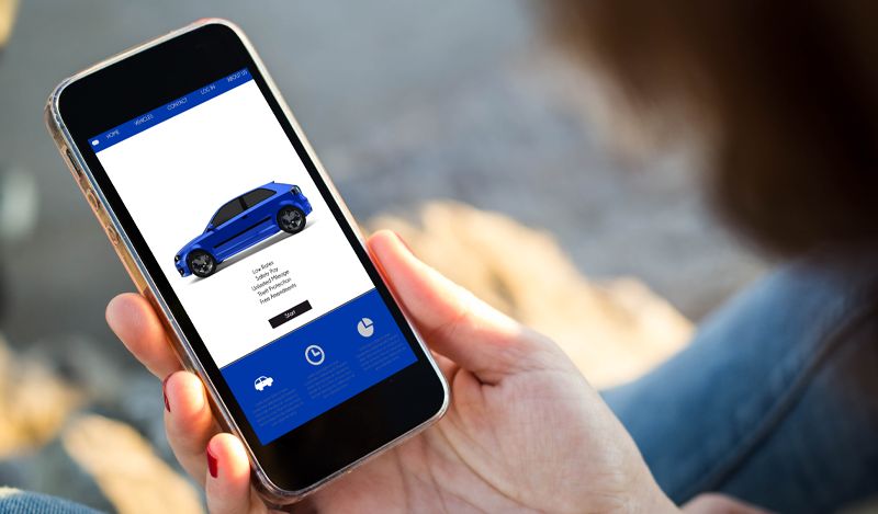 shopping for a rental car on a smart phone