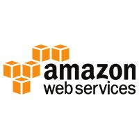 White and black Amazon Web Services logo
