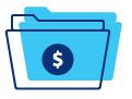 Illustration eines Dateiordners mit einer Dollarzeichen-Symbol-Überlagerung