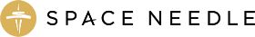 Seattle Space Needle logo featuring a stylized white Space Needle icon inside a gold circle followed by the words SPACE NEEDLE in capital letters.