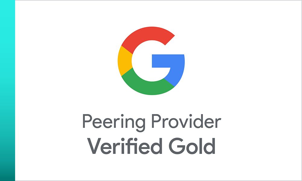 Google Peering Provider Verified Gold badge.