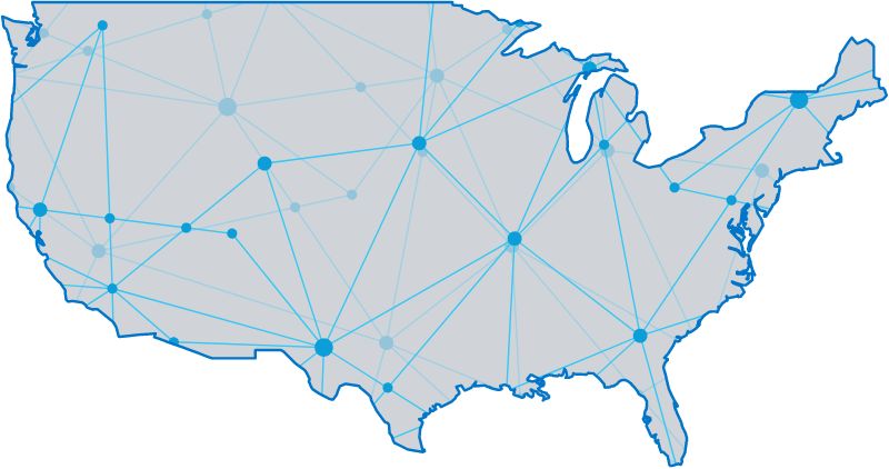 Lumen Network map of the United States