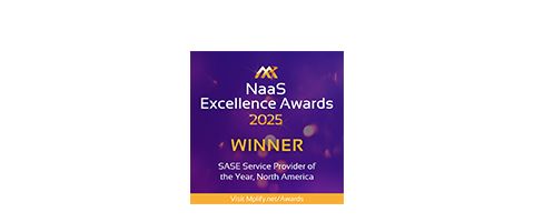 Placard image for award saying "NaaS Excellence Awards 2025 Winner SASE Service provider of the year North America" Visit myplify.net/awards