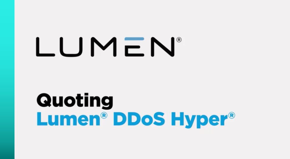 Lumen logo above text stating "Quoting Lumen DDoS Hyper"