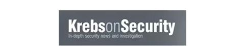 KrebsonSecurityの灰色と白のテキストのロゴ。