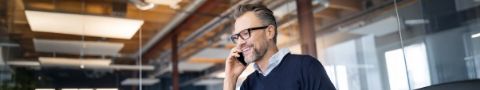 Businessman on phone call