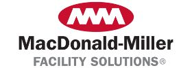 MacDonald-Miller Facility Solutions logo featuring a red oval with white stylized letters MM above the company name in black and gray text.