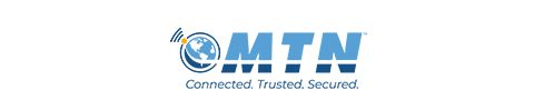 MTN logo featuring a stylized globe with a signal icon on the left and bold blue letters MTN on the right, with the tagline ‘Connected. Trusted. Secured.’ displayed below.