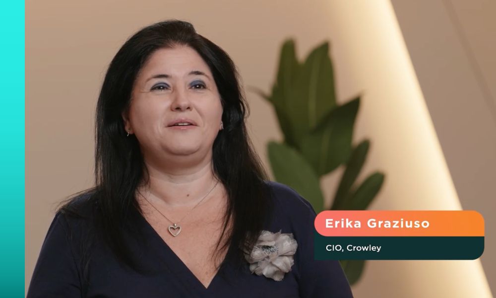 Photograph portrait of Erika Graziuso, Crowley CEO, smiling into the camera.