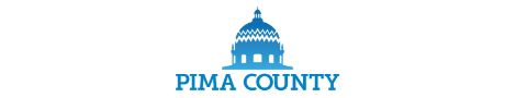 The Pima County logo features a stylised blue domed building above the words Pima County in blue capital letters