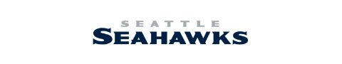 Block letter logo spelling out Seattle Seahawks stacked on top of each other