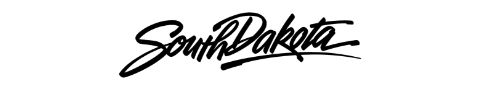 The state logo features the words South Dakota written in a cursive style font