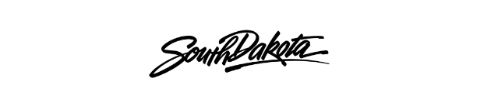 South Dakota logo written in cursive script with a swooshing underling
