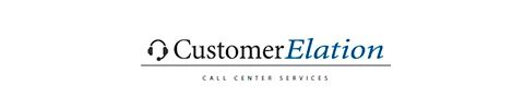 Customer Elation blue and black text logo.