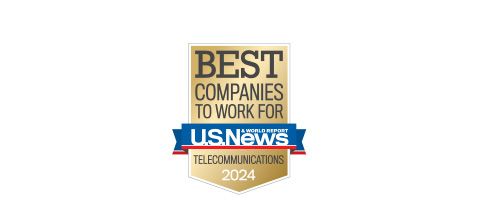 USニューズ&ワールド・レポート誌により、2024年度最も働きやすい通信会社の1社としてLumenが選ばれたことを示すバッジ